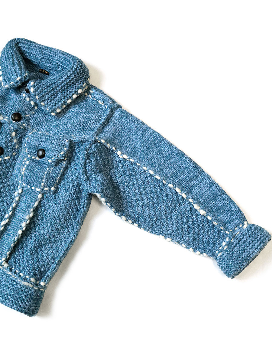 KAPITAL Knit Sweater Wool Hand Knit Cowichan G Jean