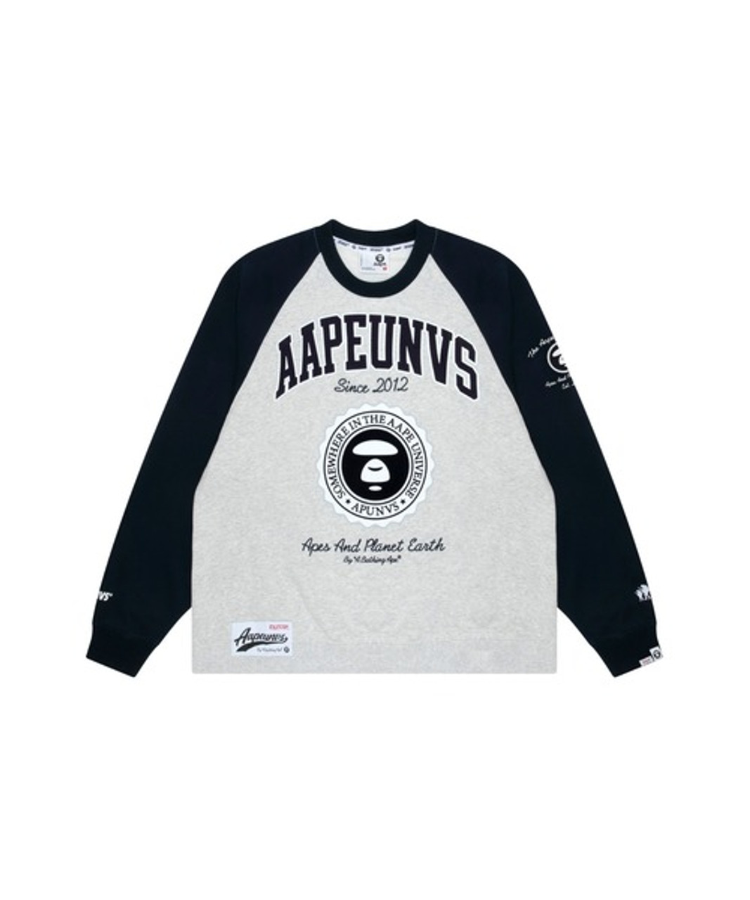 AAPE RAGLAN CREW NECK SWEAT AAPSWMA348XAL