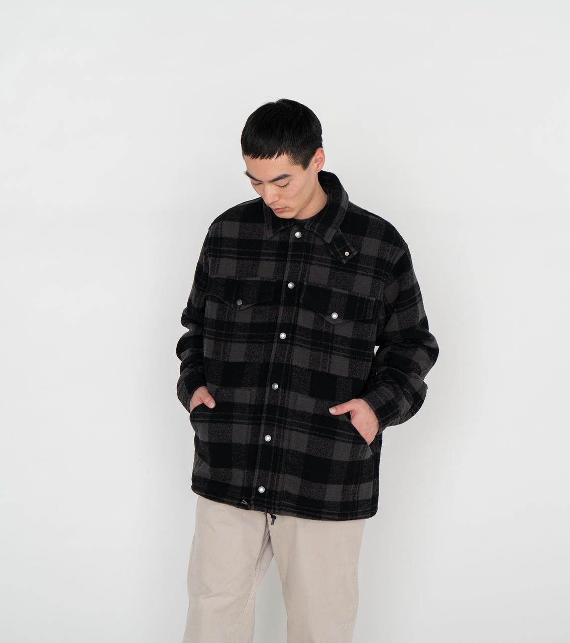 最低値ノースフェイスpurple label plaid c.p.o jacket トップス