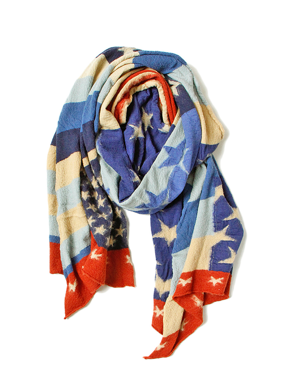 KAPITAL Scarves Full-length Wool Flag Patchwork Scarf