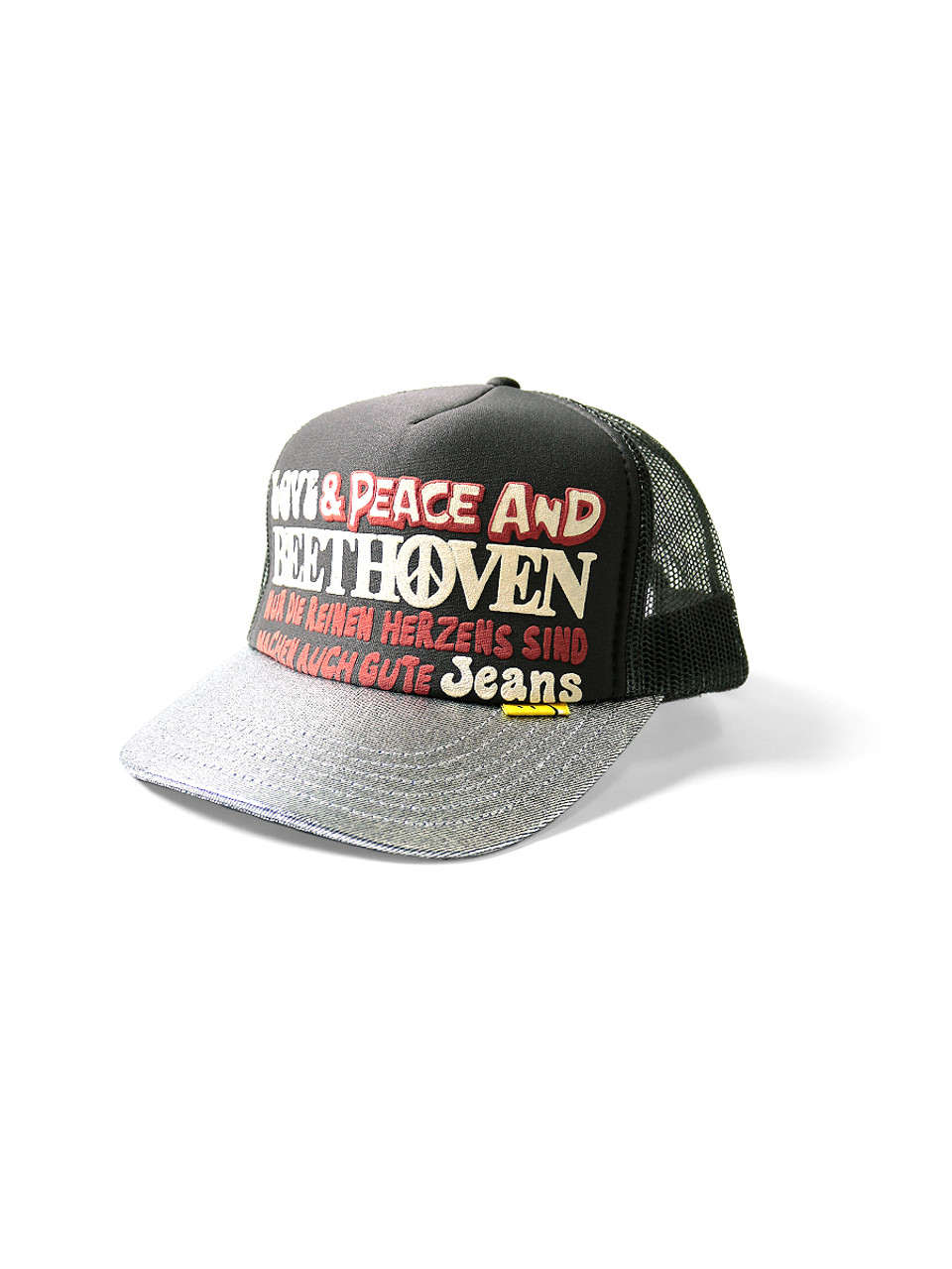 KAPITAL Hat/Cap Love &Amp; Peace AND BEETHOVEN Silver Brim Truck CAP