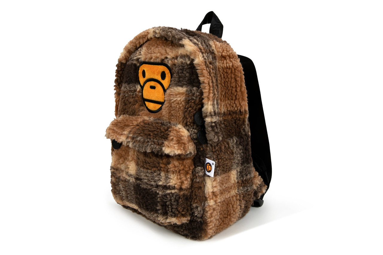 BAPE BABY MILO STORE BABY MILO MINI FUR CHECK BACKPACK