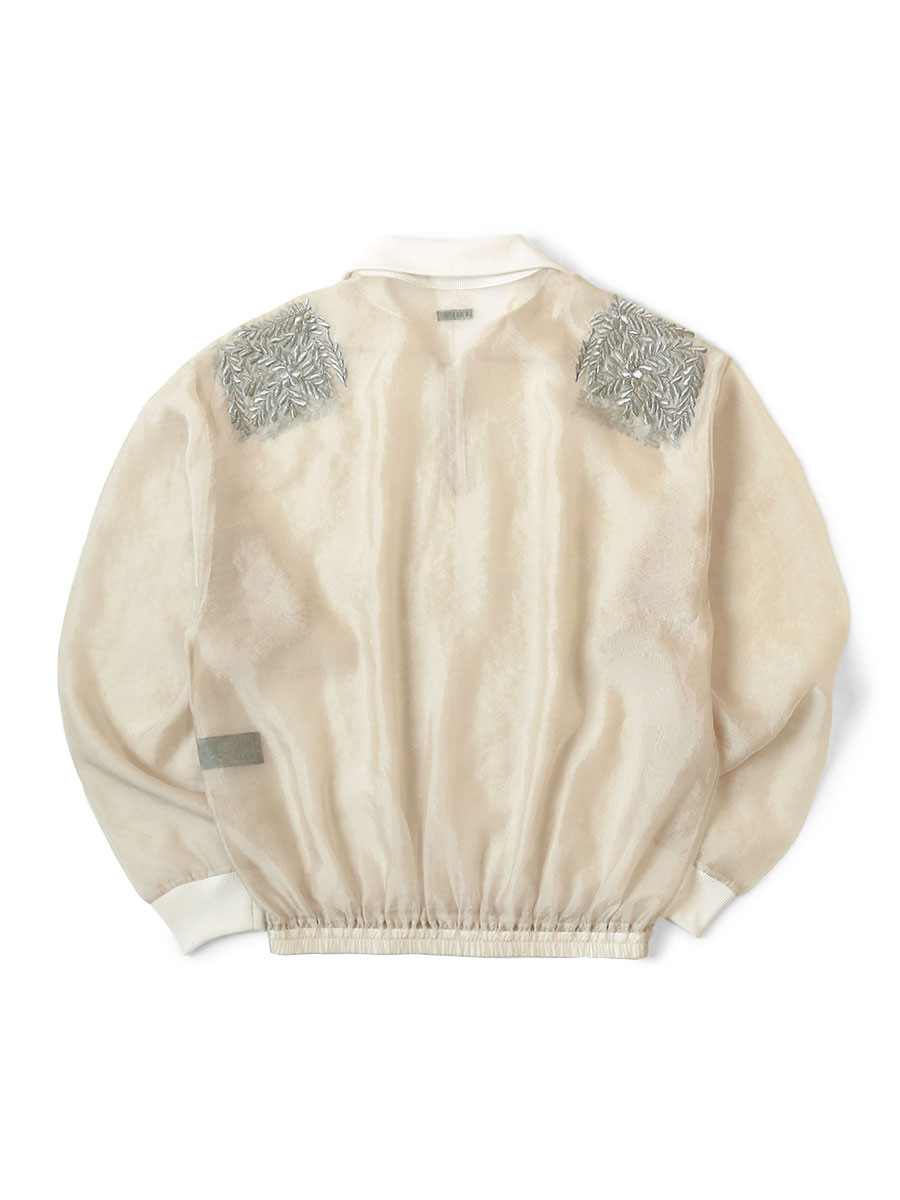 KAPITAL Sweat Shirt Organdy Half ZIP Sweatshirt (Latvian Embroidery)