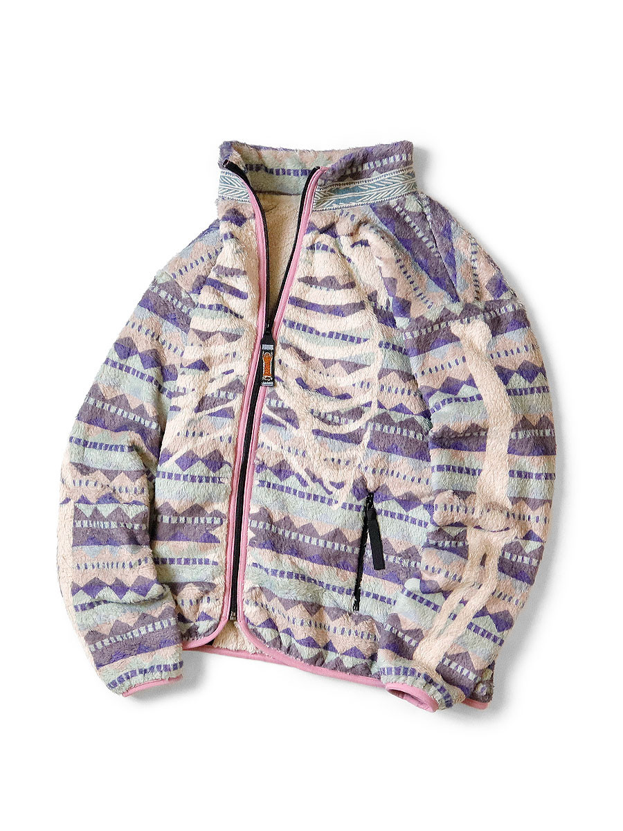 KAPITAL Sweat Shirt Ashland Stripe & BONE Pattern Fleece ZIP Blouson