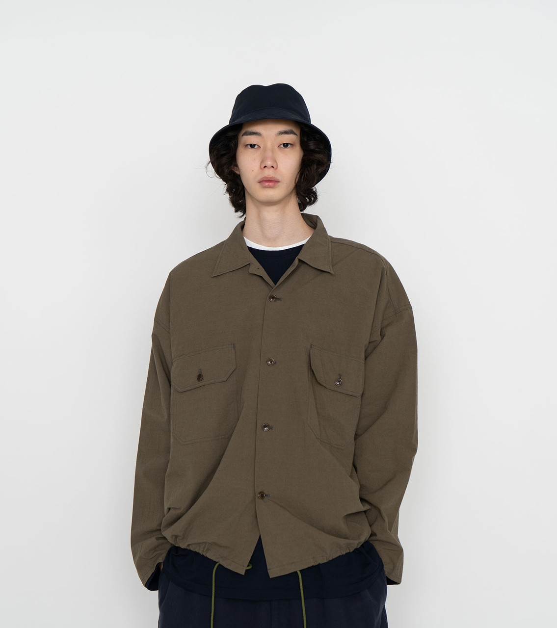 カラーブラックナナミカCotton Wool Deck Shirt M　SUGF357