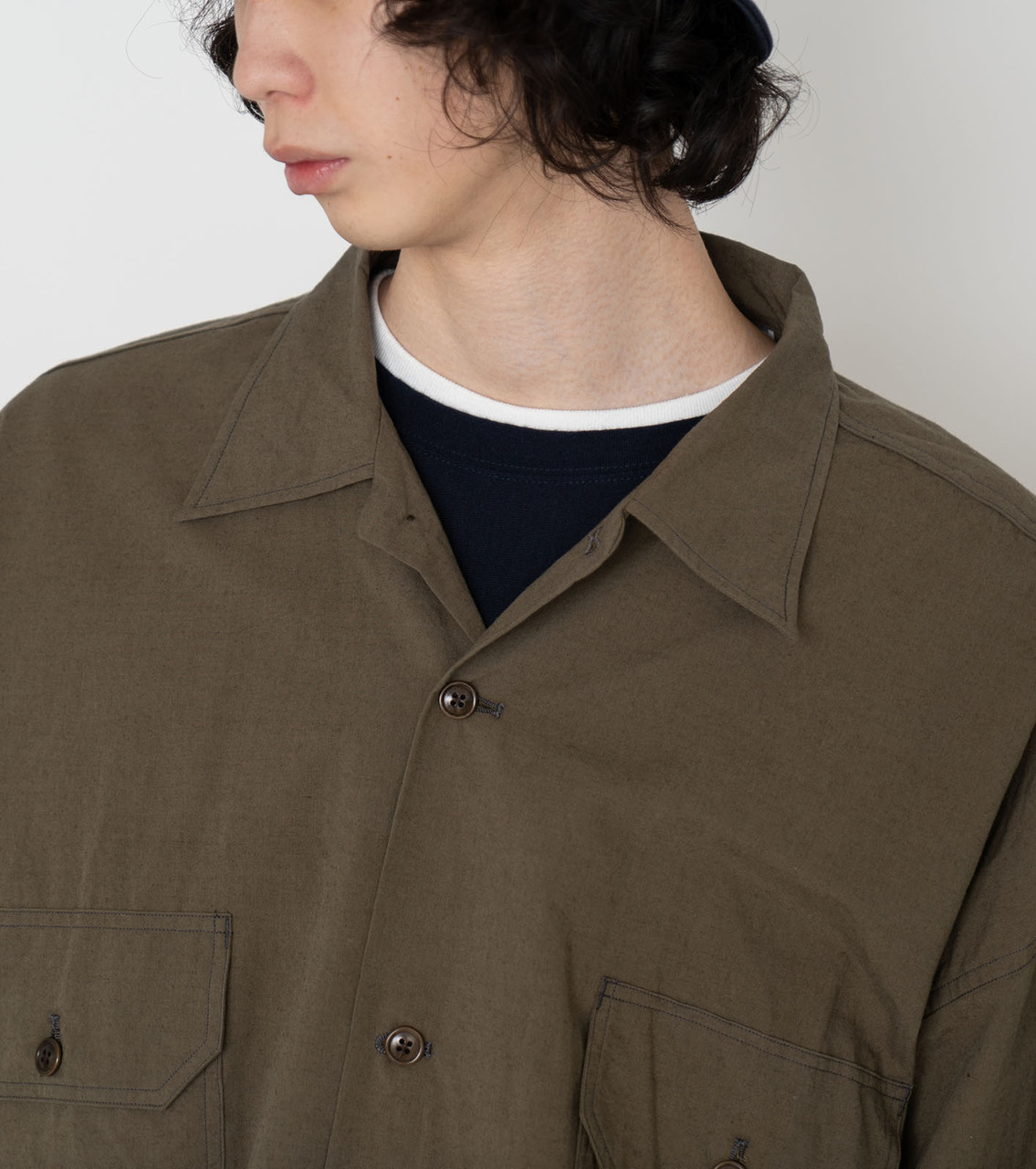 カラーブラックナナミカCotton Wool Deck Shirt M　SUGF357