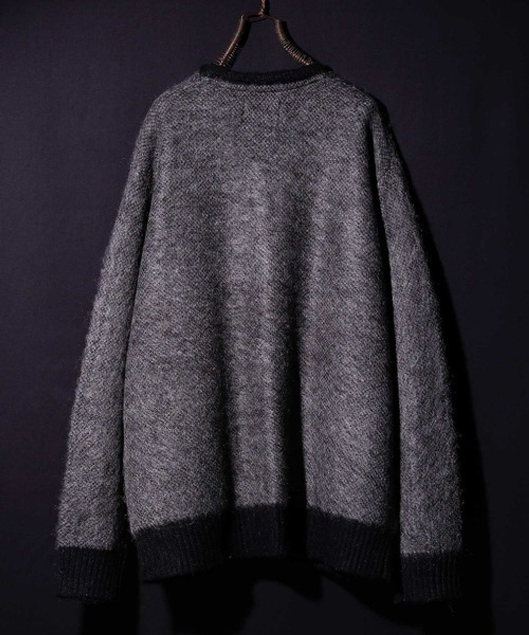 PLAIN JACQUARD MOHAIR KNIT CARDIGAN F23NK003