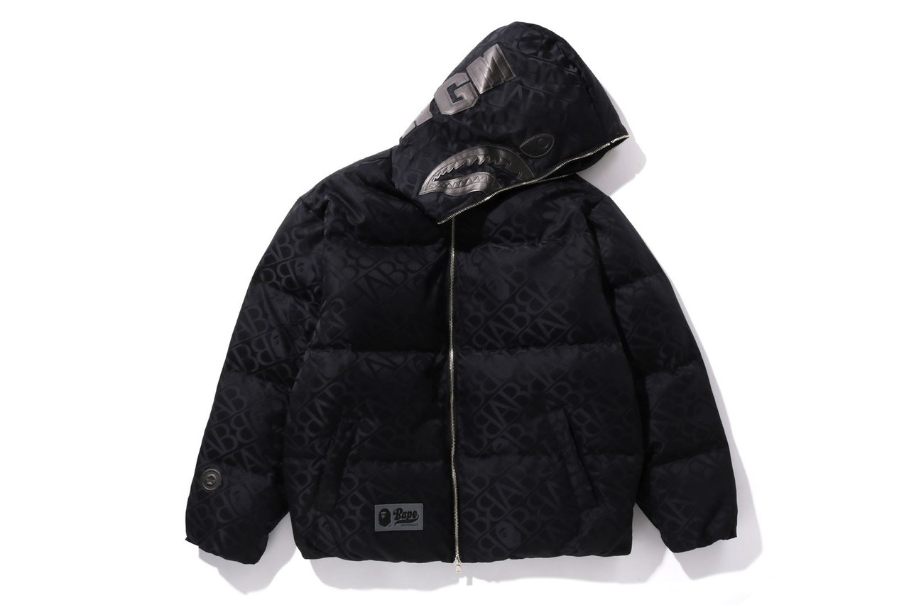 BAPE JACKET SPORT MONOGRAM SHARK HOODIE PUFFER DOWN JACKET