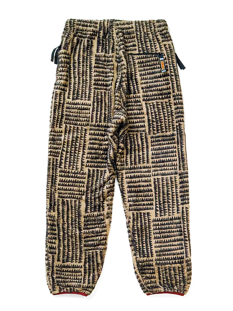 KAPITAL Pants Hacksaw Block Pattern Fleece Easy Pants