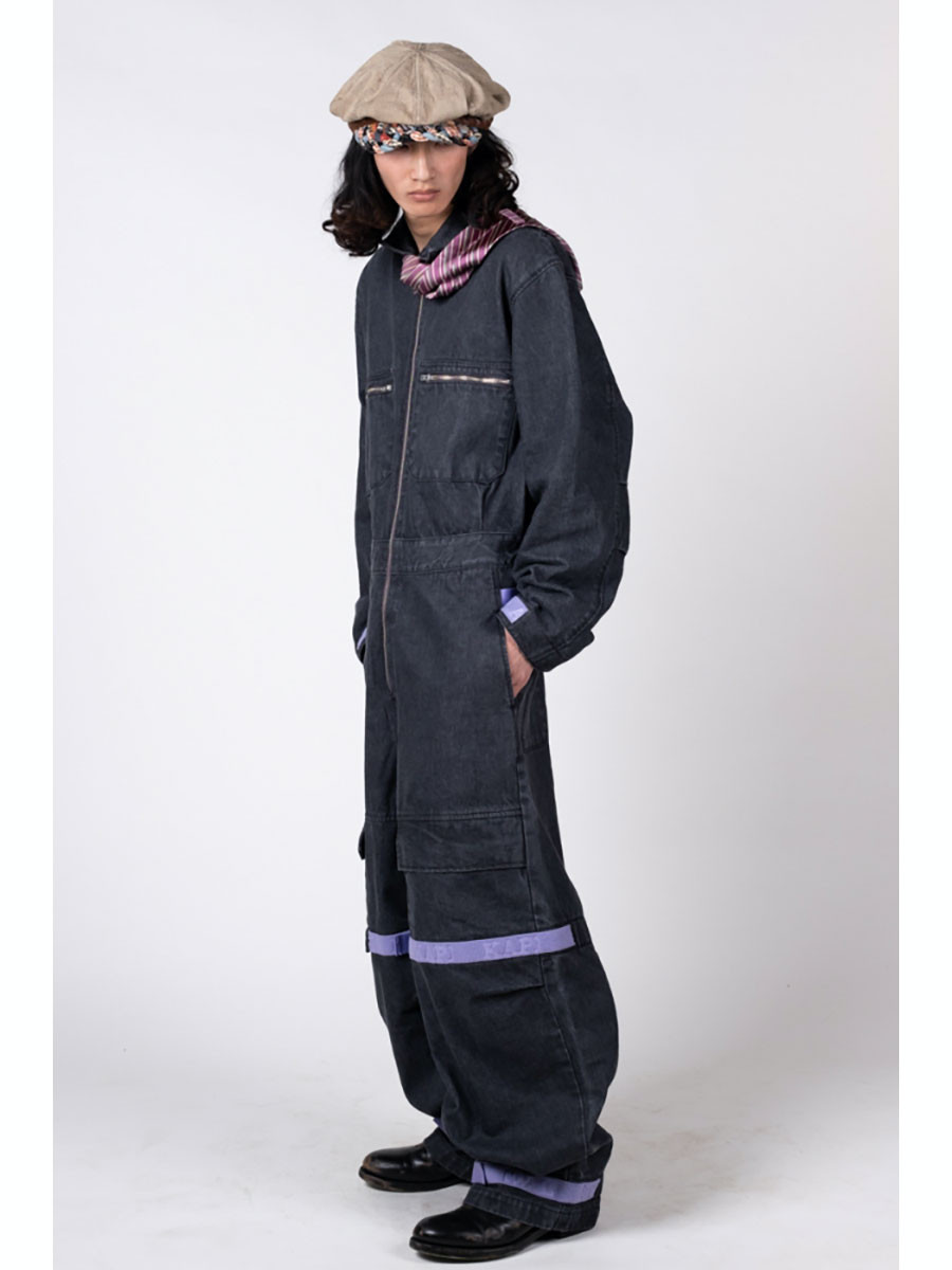 KAPITAL Pants 14Oz Black x Kinari Denim Nouvelle Shuttle Jumpsuit