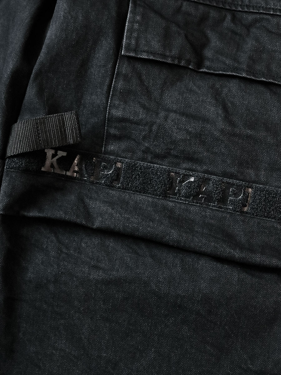 KAPITAL Pants 14Oz Black x Black Denim Nouvelle Shuttle Pants