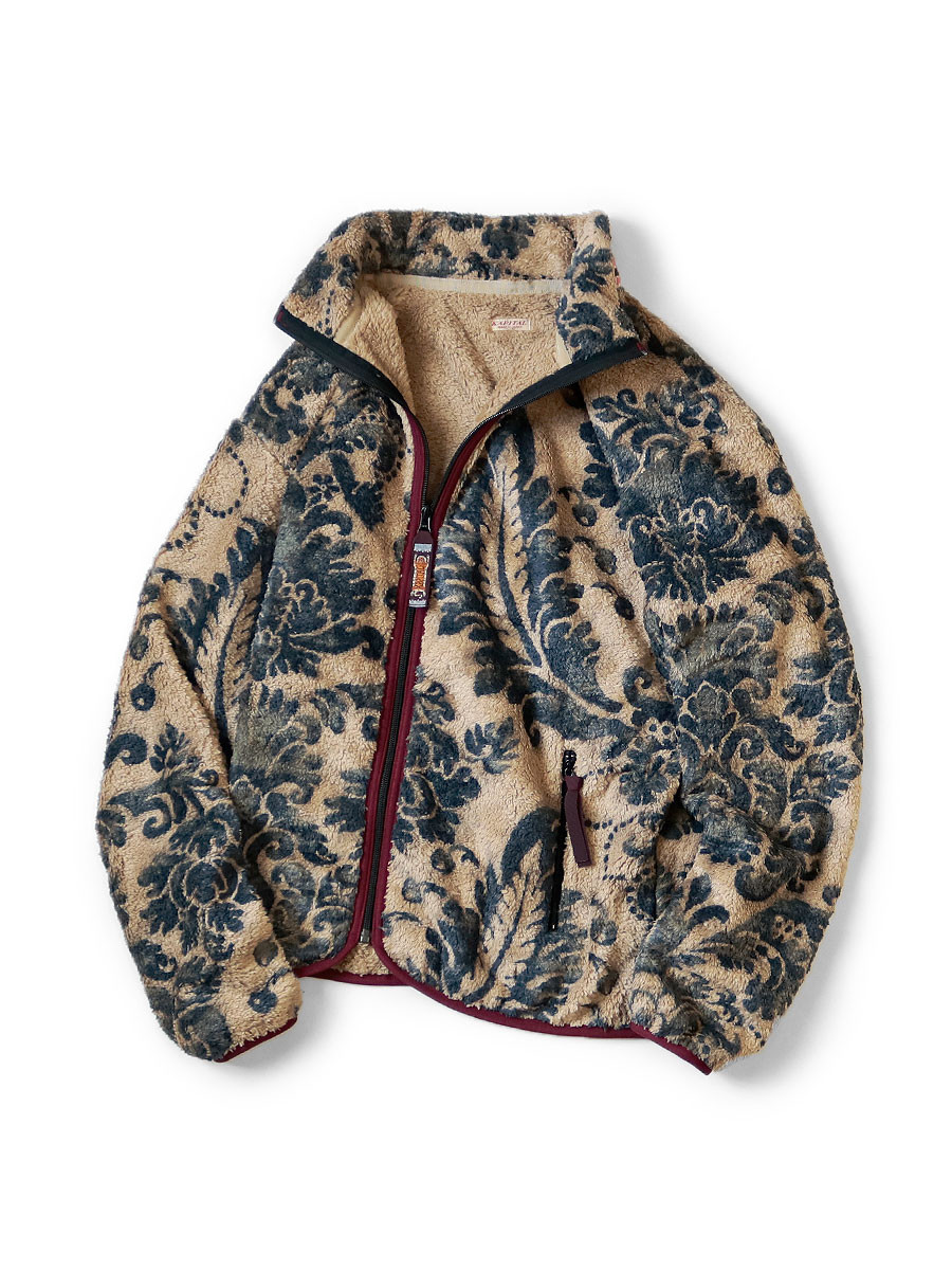 KAPITAL Sweat Shirt Damask Pattern Fleece ZIP Blouson (Virgin Maria)