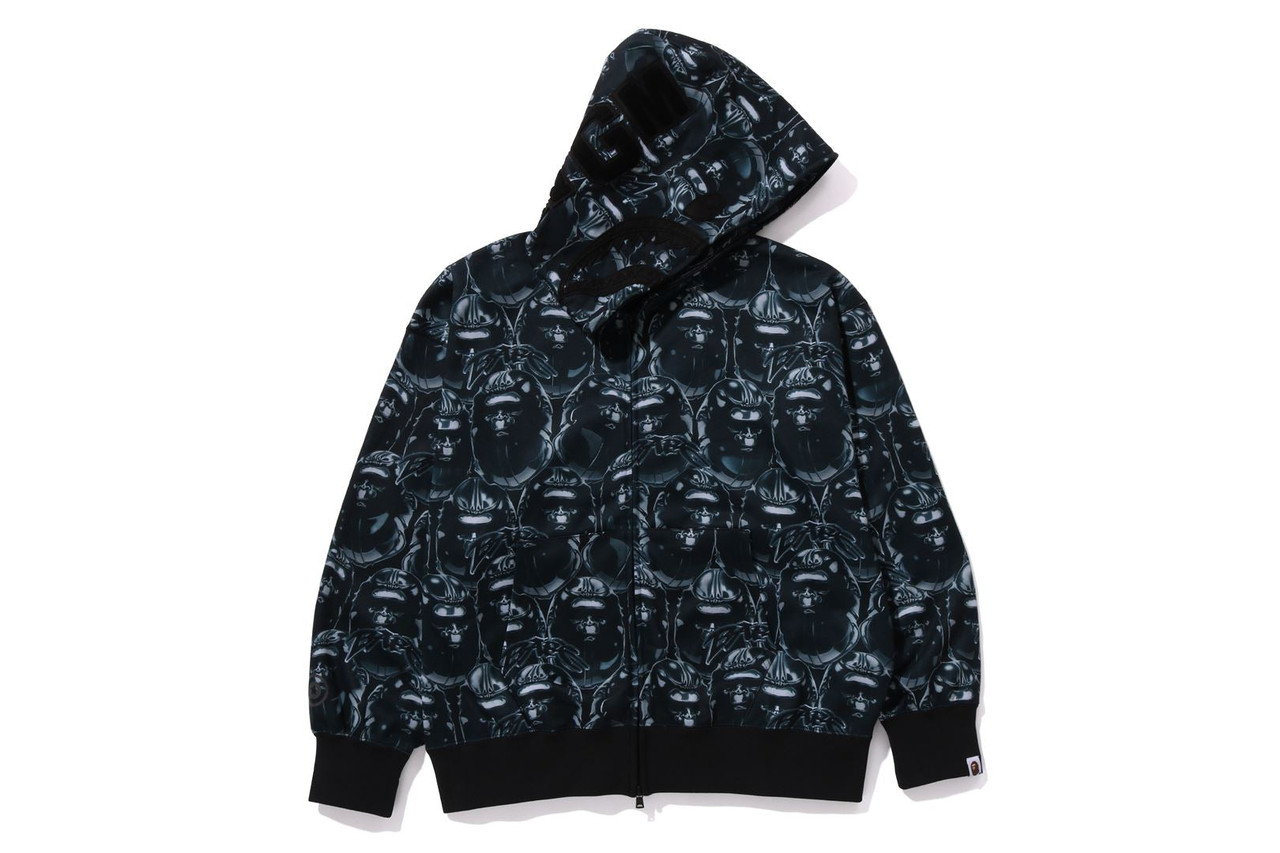 APE HEAD GRAFFITI SHARK FULL ZIP HOODIE 1J80-115-004