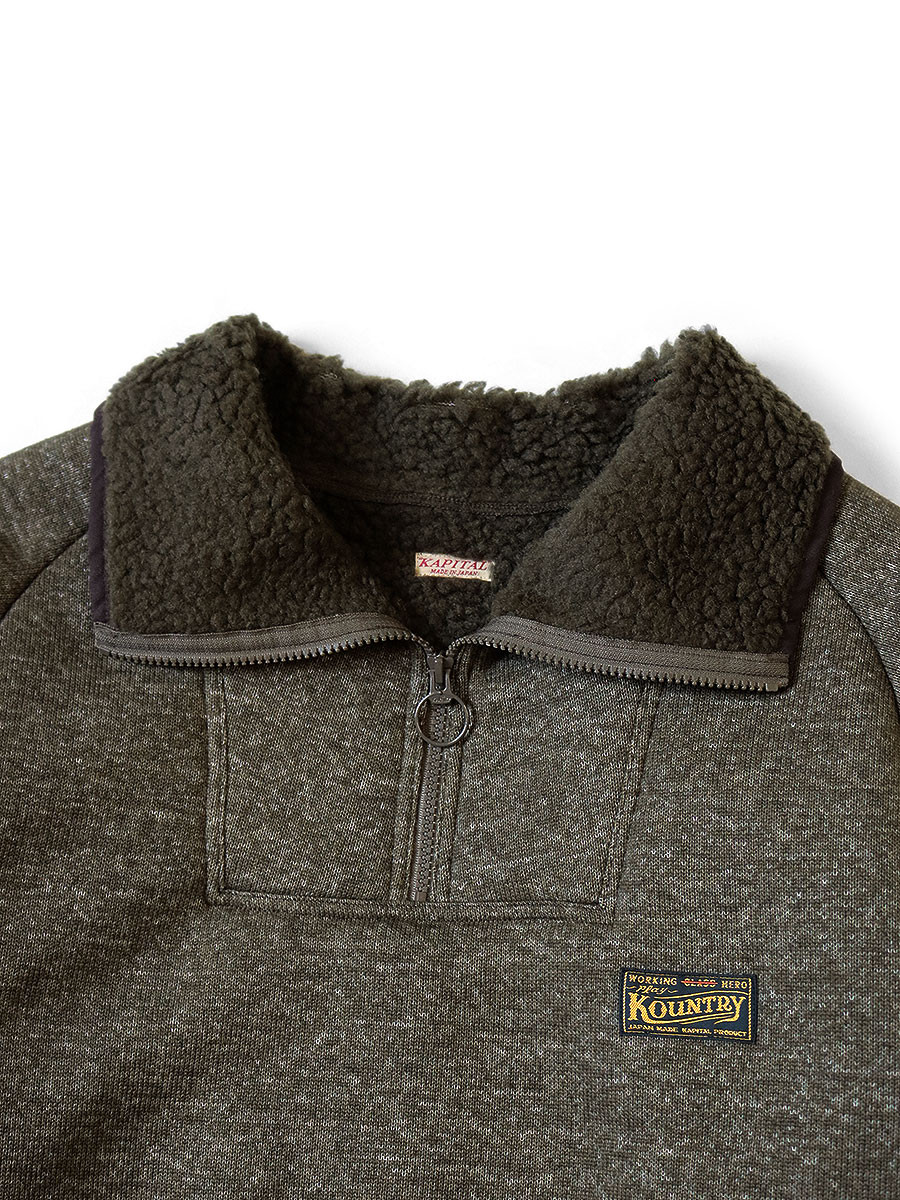 KAPITAL Sweat Shirt Boa Fleece ZIP Alpine Pullover