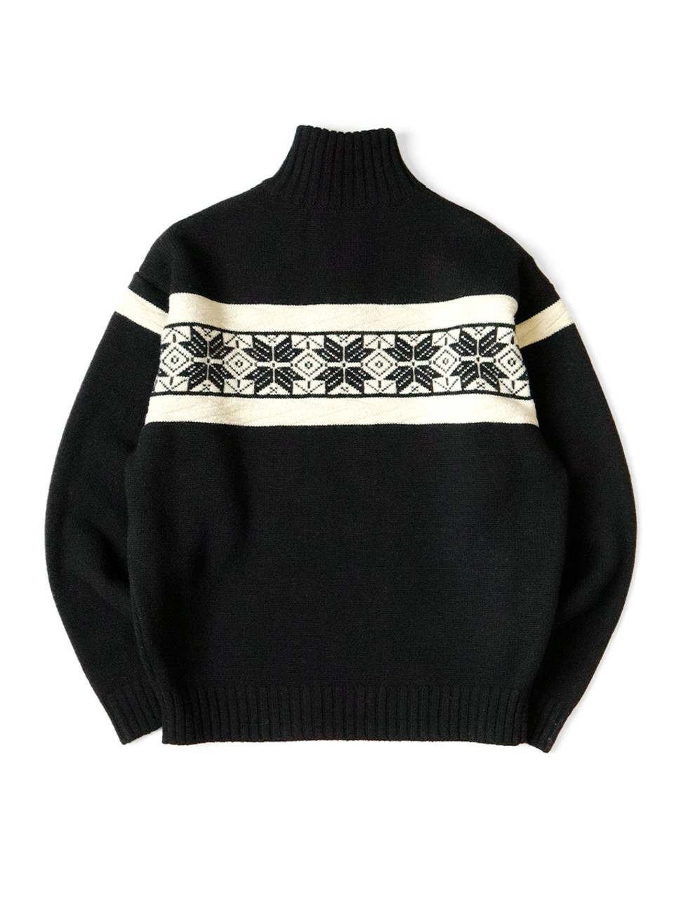 5G Wool Snow Pattern Half ZIP Sweater K2310KN108