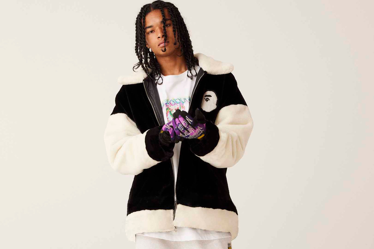 BAPE JACKET (B)APE FAUX FUR JACKET