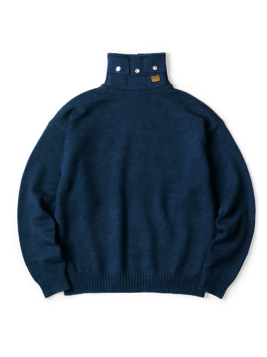 KAPITAL Knit Sweater 8G Cotton Wool Nickel 3 High Neck Sweater