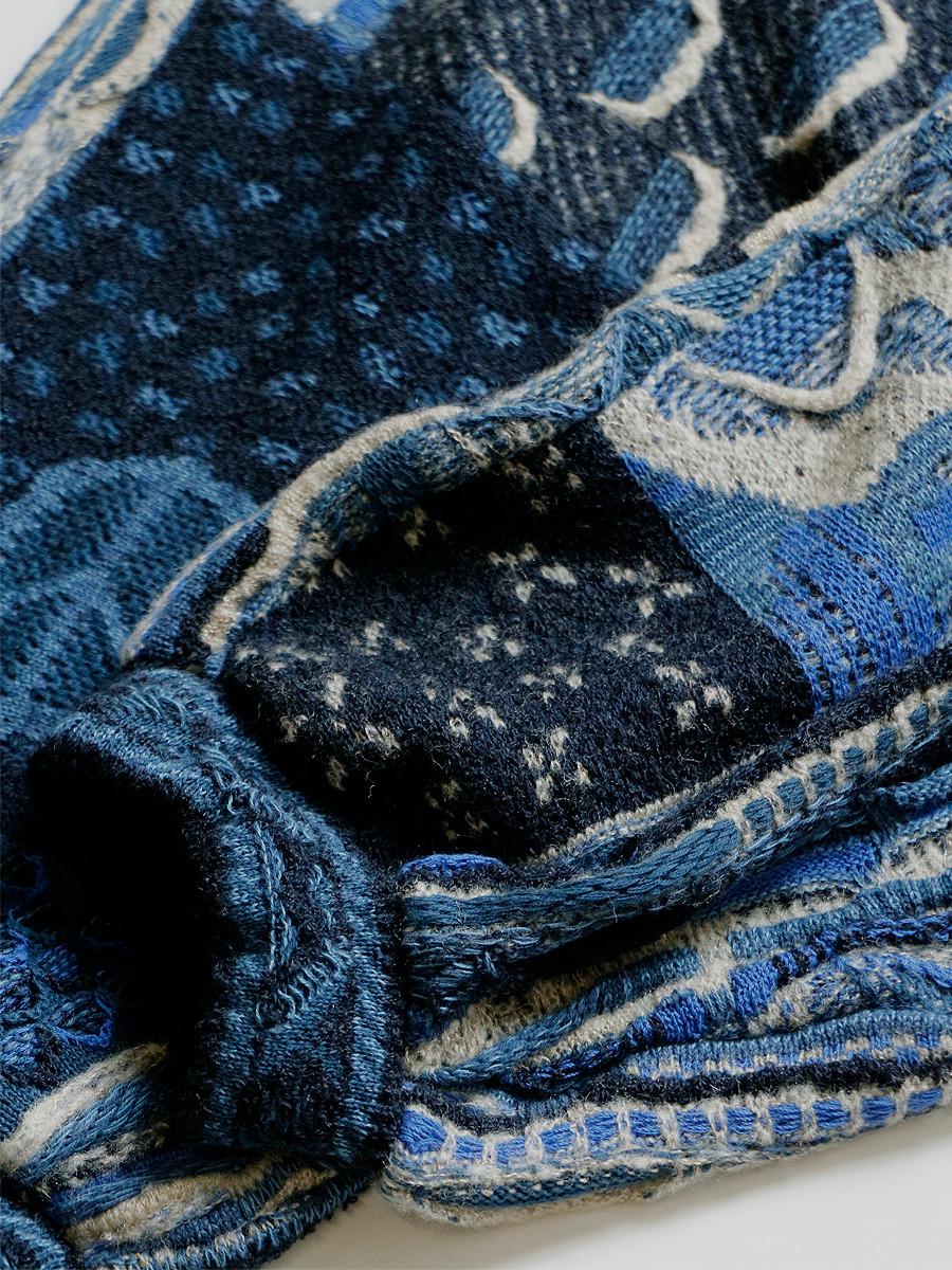 KAPITAL Knit Sweater 7G Knit BORO GAUDY Pants