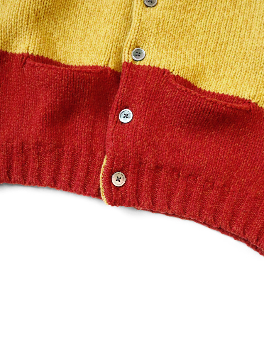 KAPITAL Knit Sweater 3G Wool Rasta Short Cardigan