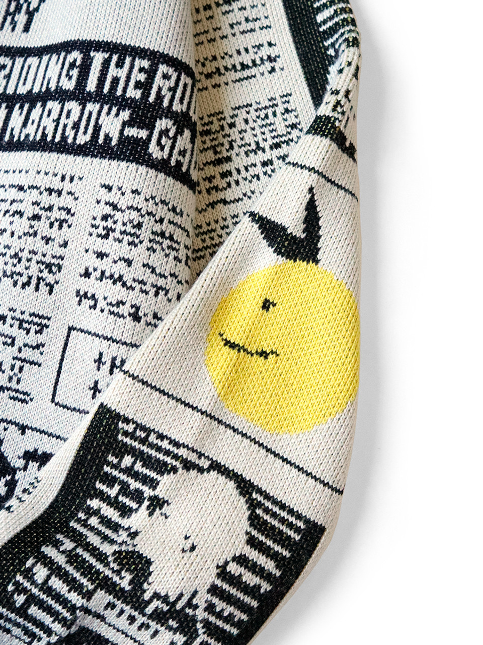 KAPITAL NEWSPAPER 8GニットK2311KN158 KAPITAL Knit Sweater 8G Knit NEWSPAPER Pattern Crew Sweater
