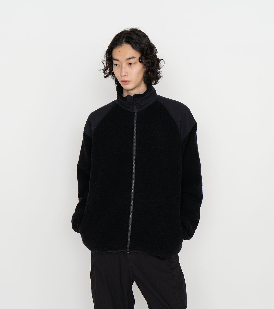 nanamica JACKET Boiled Wool Zip Up Sweater Online Shop to Worldwide