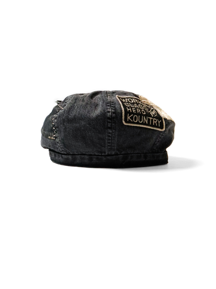 KAPITAL Hat/Cap 14Oz Black Denim Bird Hat (Dixie Factory Remake)