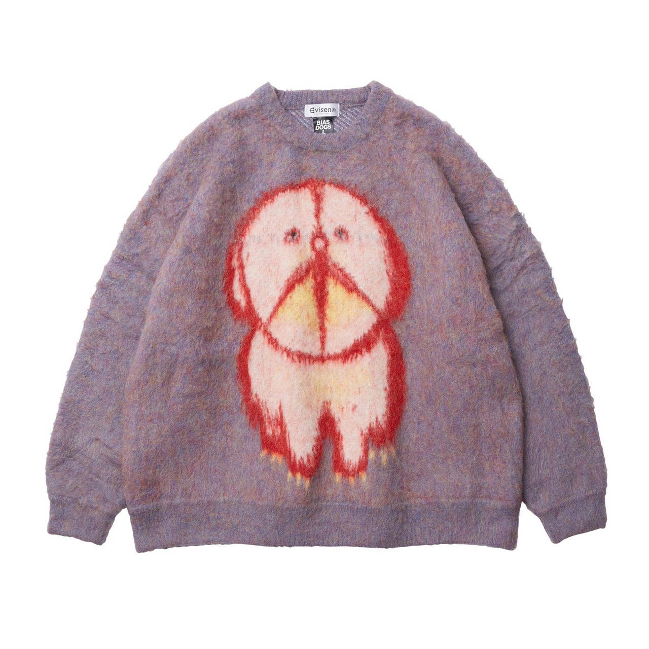 6,510円EVISEN / MOHAIR CREW KNIT - LAVENDER