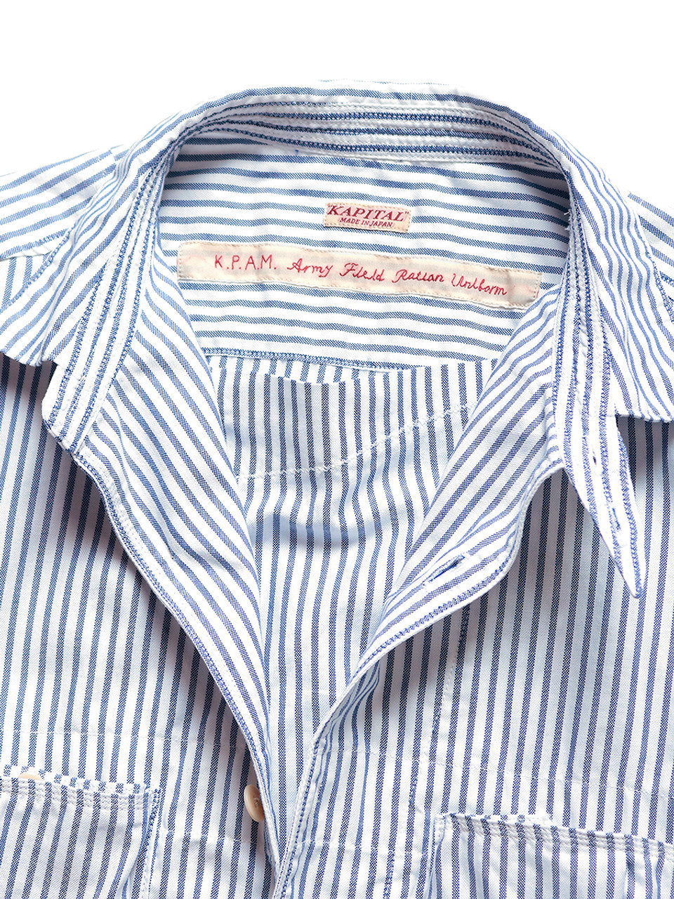 KAPITAL Shirt (Long Sleeve) OX Striped Anorak Shirt