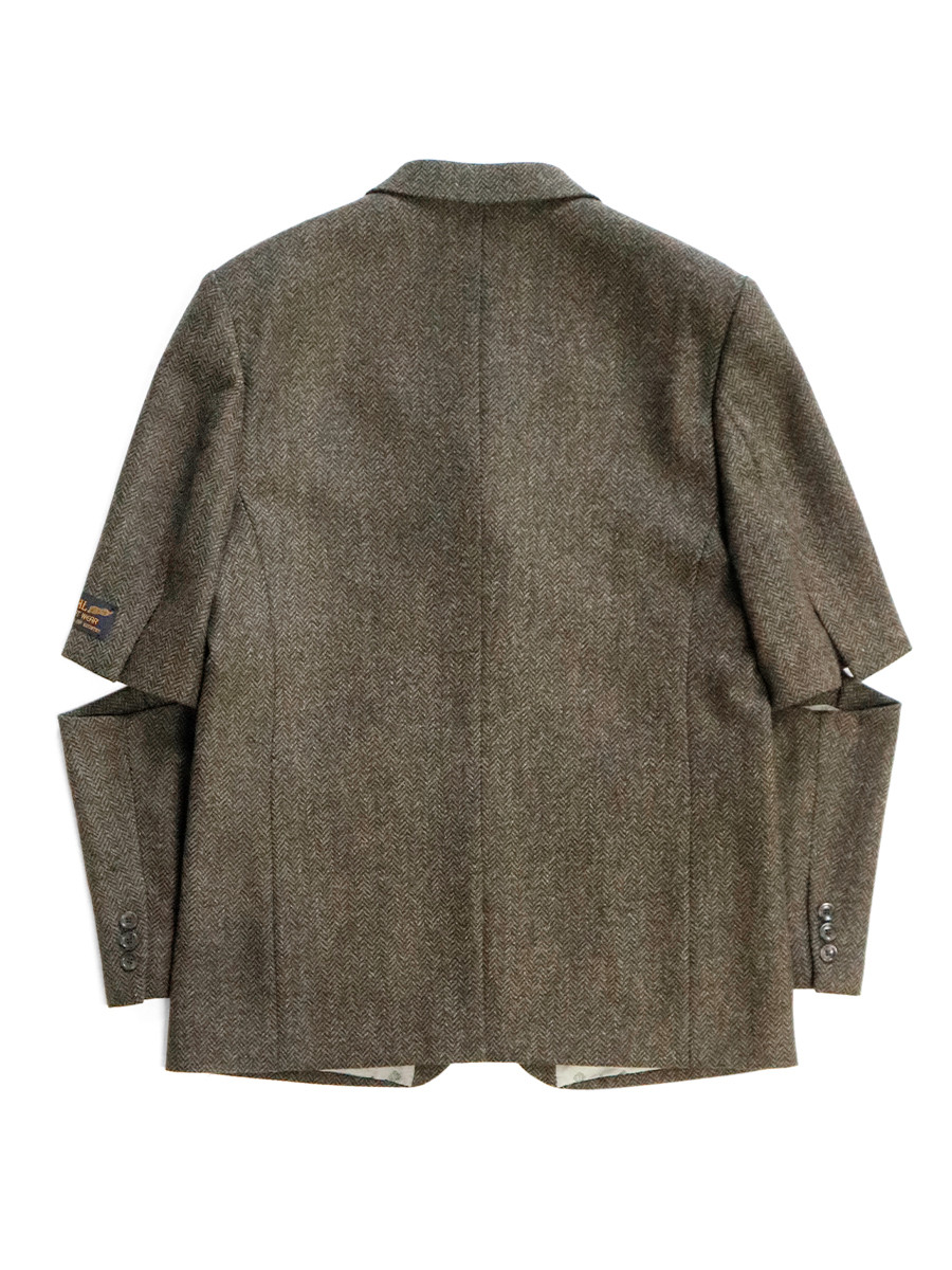 KAPITAL Jacket Herringbone Tweed Cutout Elbow JKT