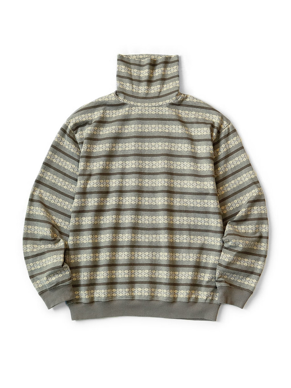 Tシャツ・カットソー Golden ZIP FLEECE CRSYATL NECK KAPITAL T-Shirt Sunrise Jacquard Striped Jersey High Neck