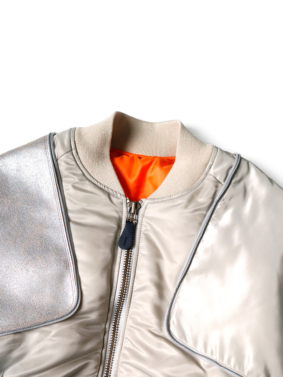 KAPITAL Jacket MA-1 Nylon x Crack Leather Siamese Bomber JKT