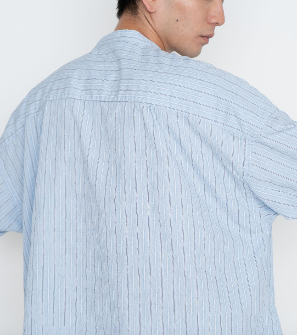 nanamica SHIRT Band Collar Dobby Stripe Shirt Online Shop to Worldwide