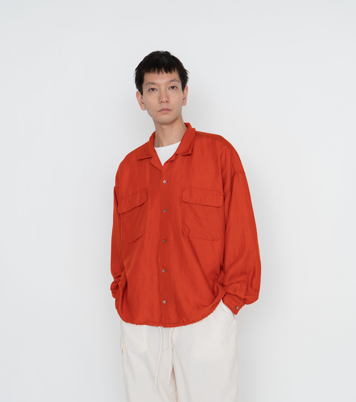 nanamica SHIRT Open Collar Cupra Hemp Shirt Online Shop to