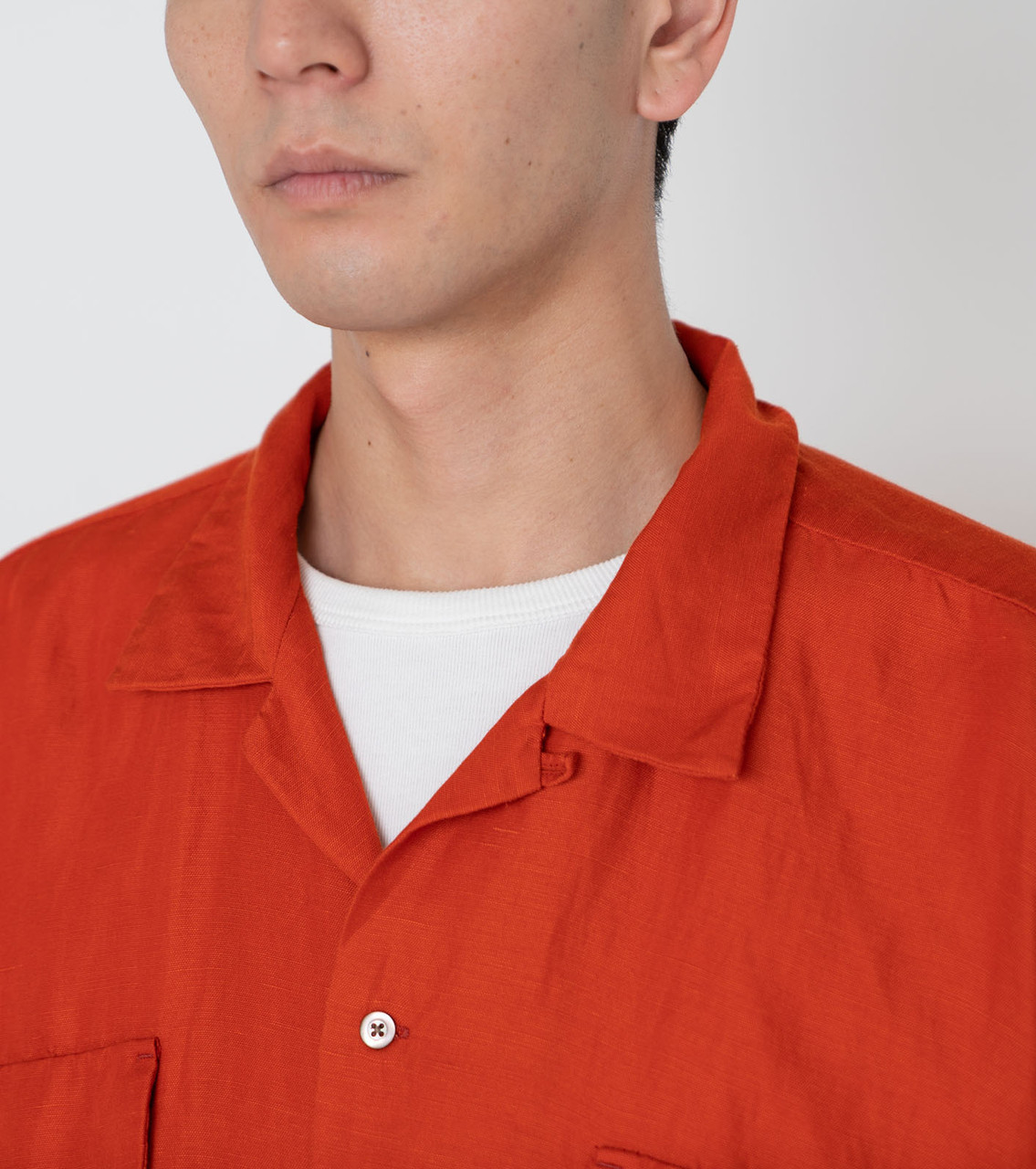 007　nanamica　OPEN COLLAR CUPRA HEMP ASK availability First) nanamica Open Collar Cupra Hemp