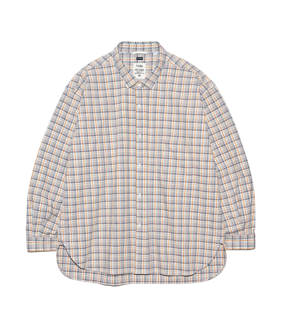 トップス nanamica Cotton Silk Euro Check Shirt Cotton Silk Euro Check Shirt Sax by Nanamica ▶️ Meadow Store