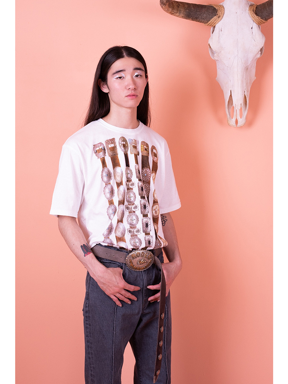 【関税込み】KkCo ピンク ロールアップ トラウザーズ KAPITAL T-Shirt 20/-T-shirt Crew T (Curtain Concho pt)
