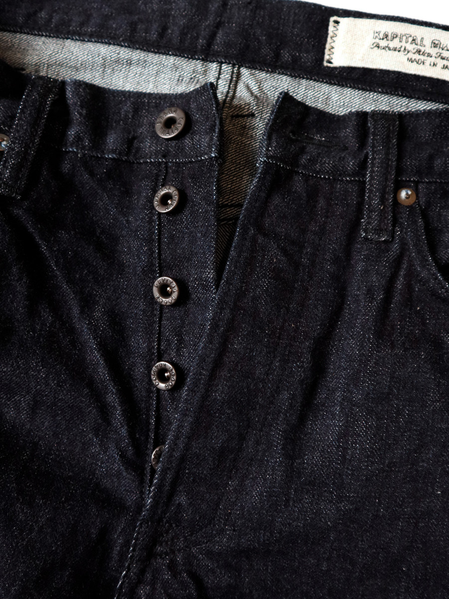 KAPITAL Pants 14Oz Denim TH Straight (Black Thread ver_)