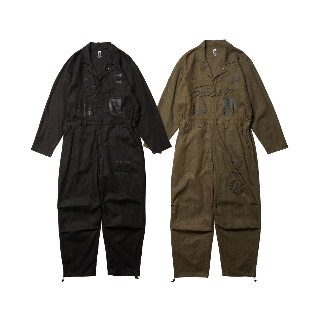 Evisen Skateboards PANTS HEMP JUMP SUITS - BLACK