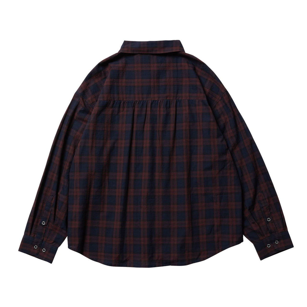Evisen Skateboards TOPS SEERSUCKER PLAID L/S SHIRT - RED