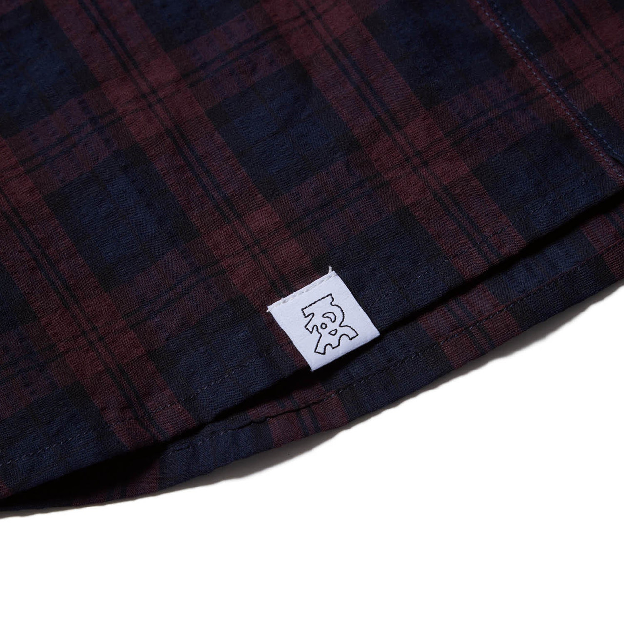 Evisen Skateboards TOPS SEERSUCKER PLAID L/S SHIRT - RED