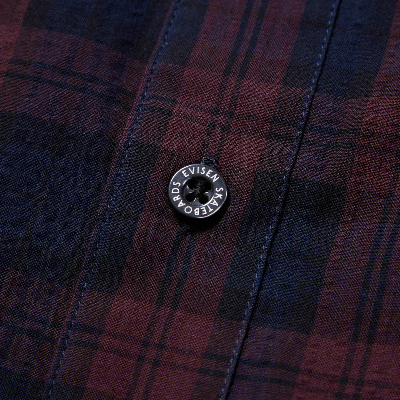 Evisen Skateboards TOPS SEERSUCKER PLAID L/S SHIRT - RED
