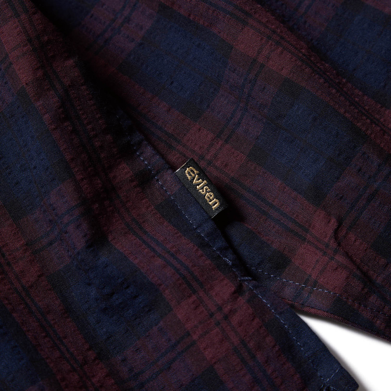 Evisen Skateboards TOPS SEERSUCKER PLAID L/S SHIRT - RED
