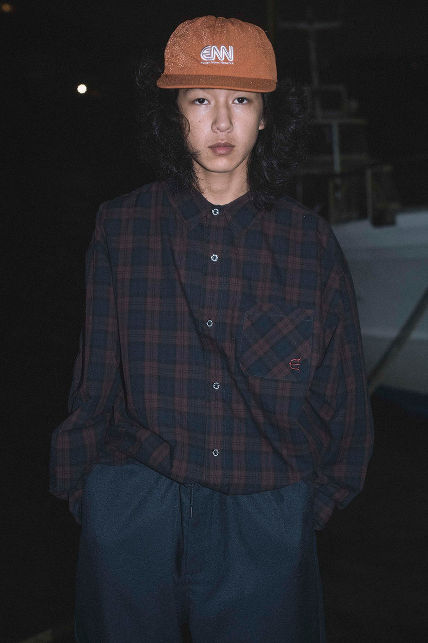 トップス Evisen SEERSUCKER PLAID L/S SHIRT Evisen Skateboards TOPS SEERSUCKER PLAID L/S SHIRT - RED