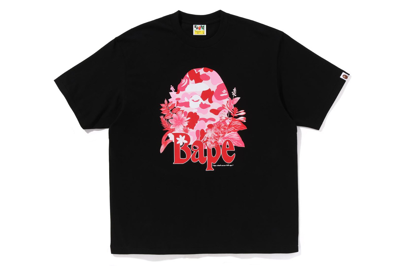 BAPE T-SHIRT FLORAL BIG APE HEAD RELAXED FIT TEE