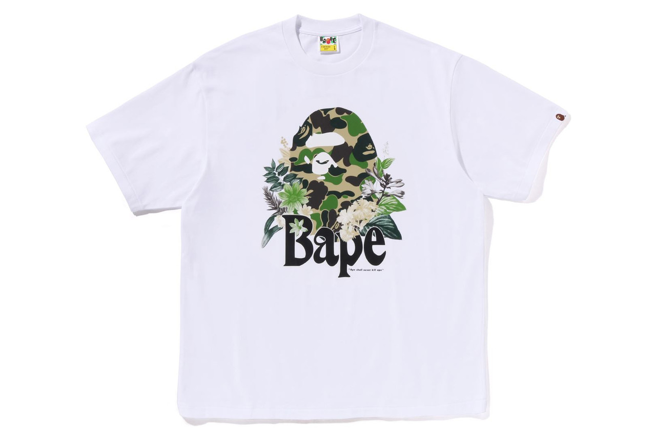 BAPE T-SHIRT FLORAL BIG APE HEAD RELAXED FIT TEE