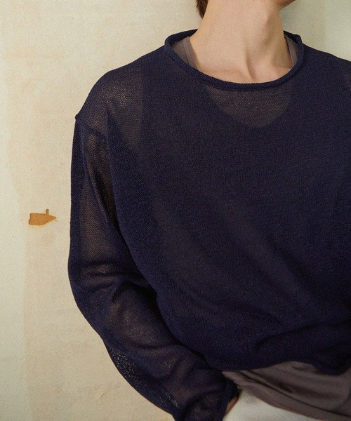 【RonHerman】Paper Mix Mesh Knit Pullover Crochet This Men's Pullover Today - Allyn - Expression Fiber Arts