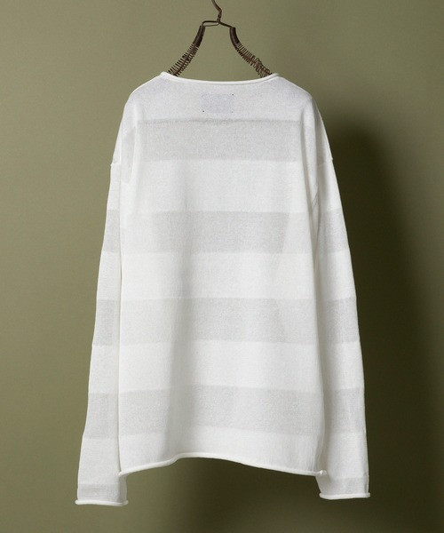 NUMBER (N)INE Tops SEE THROUGH STRIPED KNIT PULLOVER