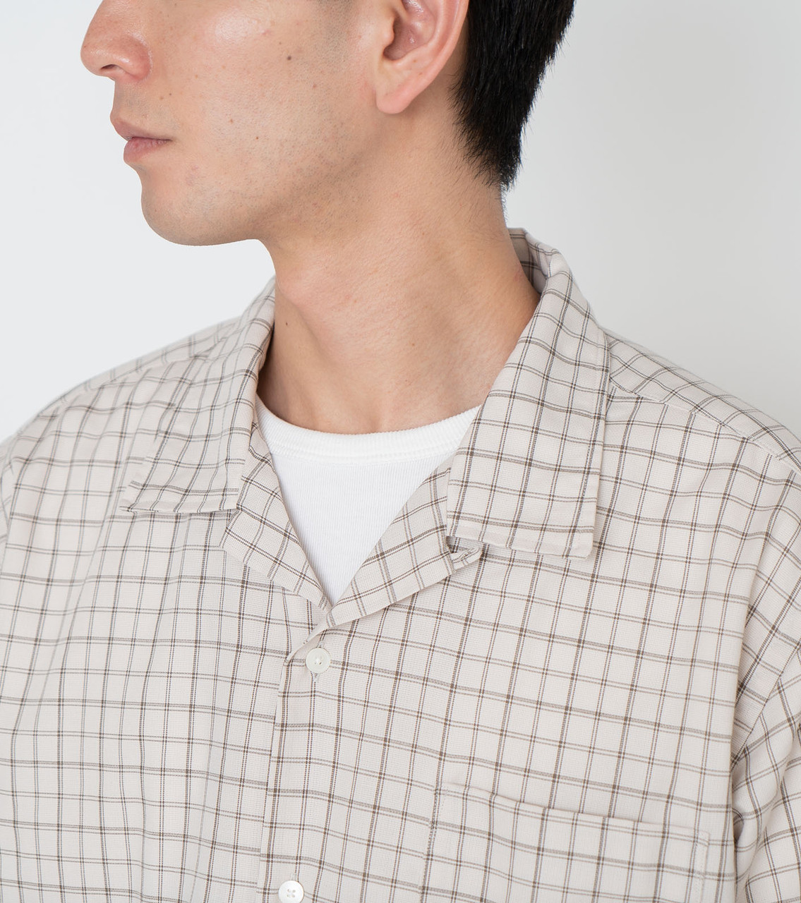 nanamica SHIRT Open Collar Panama Plaid S/S Shirt Online Shop to