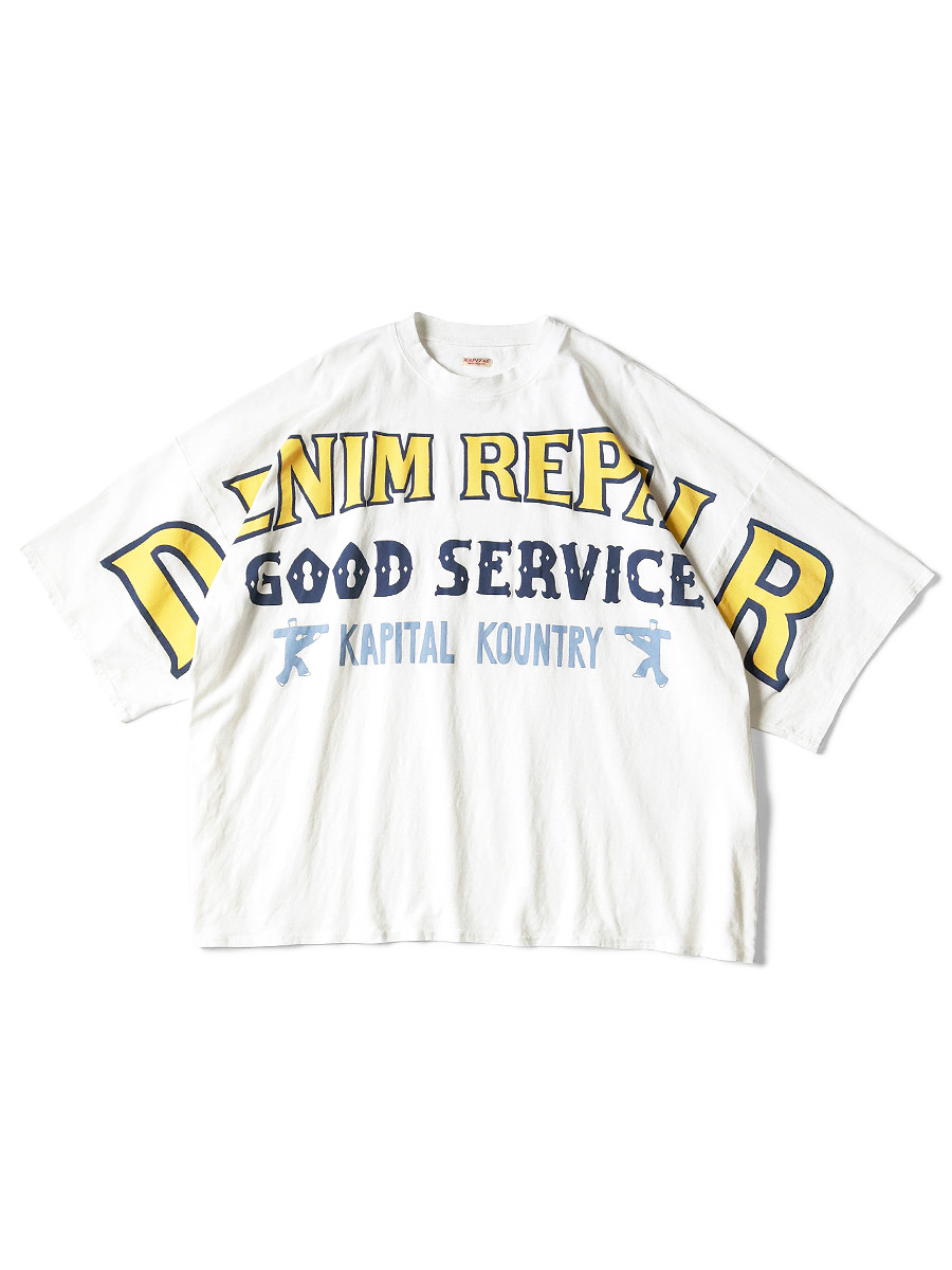 KAPITAL T-Shirt 18.5/- Jersey HUGE-T (DENIM REPAIR Pt)