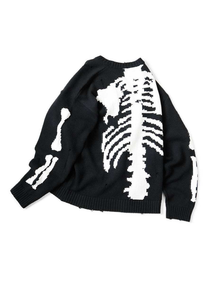 KAPITAL Knit Sweater 5G Cotton Knit BONE Crew Sweater
